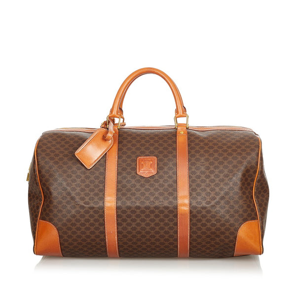 セリーヌ マカダム MC97/2 ブラウン PVC レザー ボストンバッグ レディース CELINE 【中古】