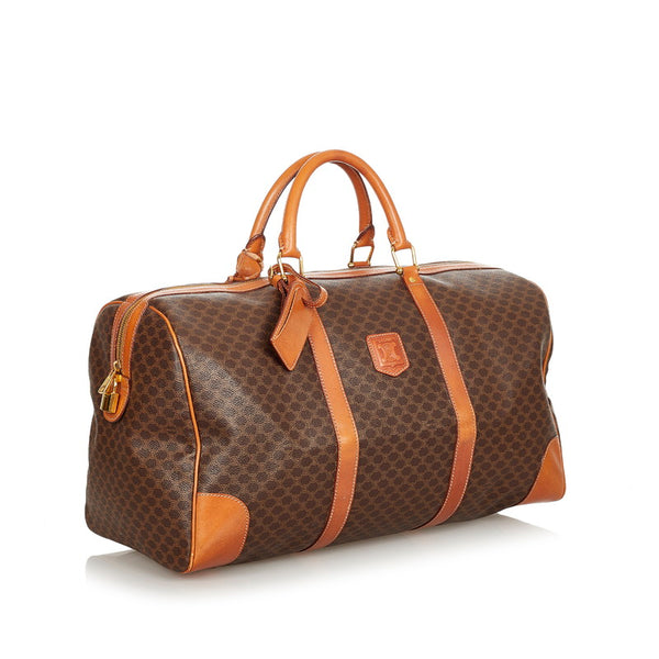 セリーヌ マカダム MC97/2 ブラウン PVC レザー ボストンバッグ レディース CELINE 【中古】