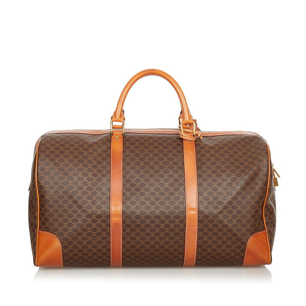 セリーヌ マカダム MC97/2 ブラウン PVC レザー ボストンバッグ レディース CELINE 【中古】