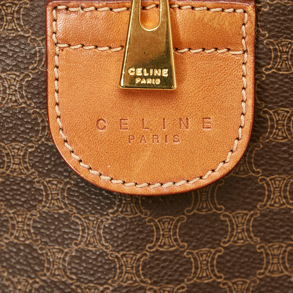 セリーヌ マカダム MC97/2 ブラウン PVC レザー ボストンバッグ レディース CELINE 【中古】