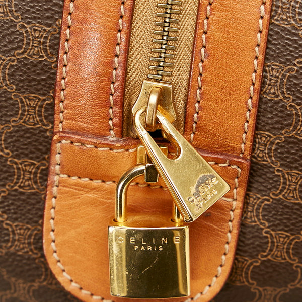 セリーヌ マカダム MC97/2 ブラウン PVC レザー ボストンバッグ レディース CELINE 【中古】