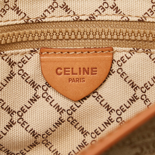 セリーヌ マカダム M08 ベージュ ブラウン PVC レザー クラッチバッグ レディース CELINE 【中古】
