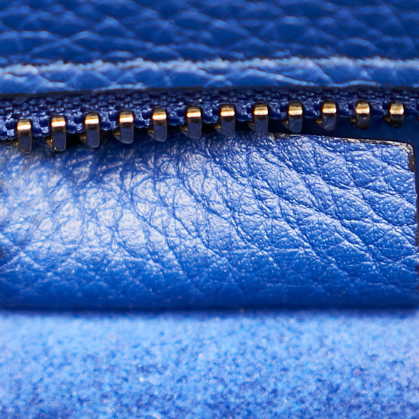 セリーヌ ラゲージナノショッパー ブルー レザー ハンドバッグ ショルダーバッグ２WAY レディース CELINE 【中古】