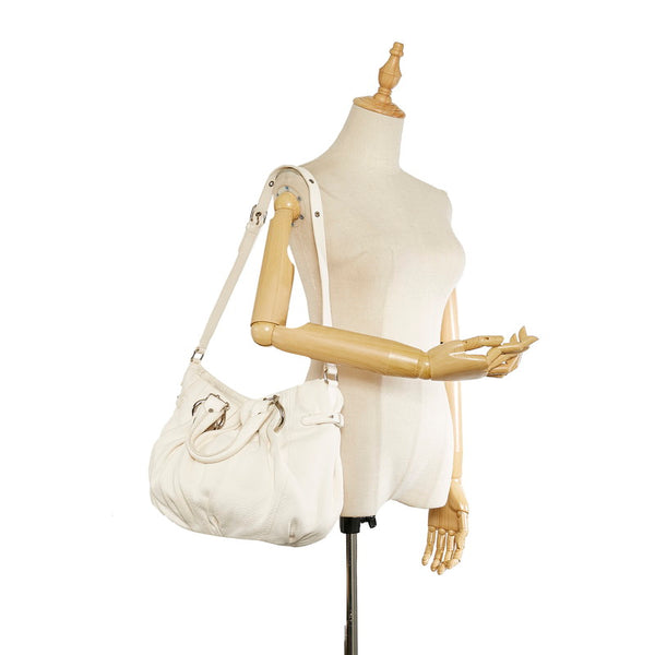 セリーヌ ピロースモール ハンドバッグ ショルダーバッグ 2way ホワイト アイボリー レザー レディース CELINE 【中古】