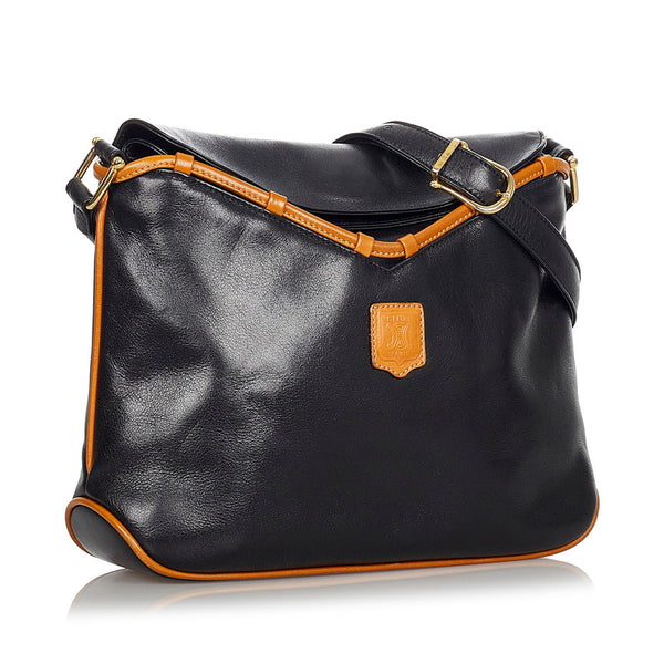 セリーヌ ブラゾン ブラック ブラウン レザー ショルダーバッグ  CELINE 【中古】