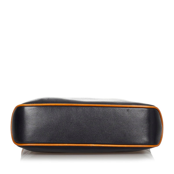 セリーヌ ブラゾン ブラック ブラウン レザー ショルダーバッグ  CELINE 【中古】