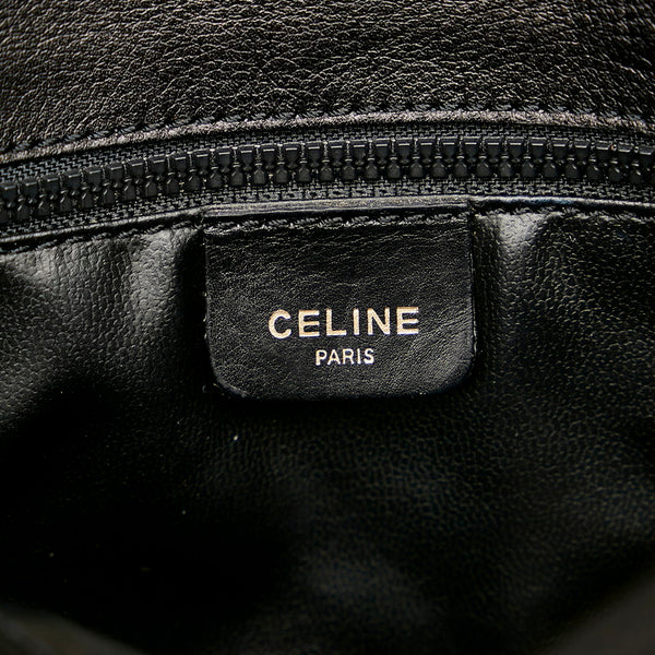 セリーヌ ブラゾン ブラック ブラウン レザー ショルダーバッグ  CELINE 【中古】