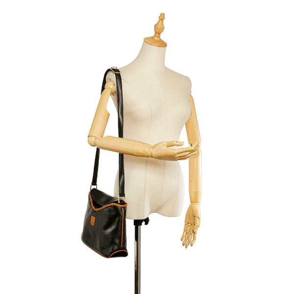セリーヌ ブラゾン ブラック ブラウン レザー ショルダーバッグ  CELINE 【中古】