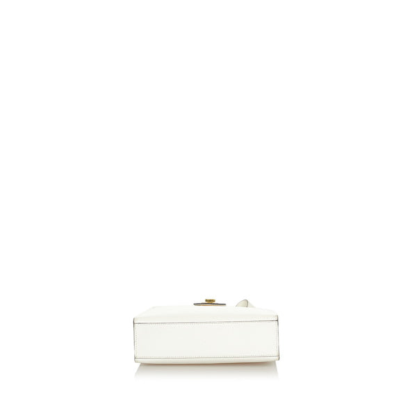 セリーヌ ホワイト レザー ショルダーバッグ レディース CELINE 【中古】