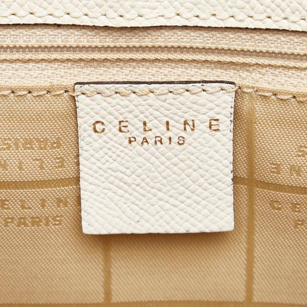 セリーヌ ホワイト レザー ショルダーバッグ レディース CELINE 【中古】