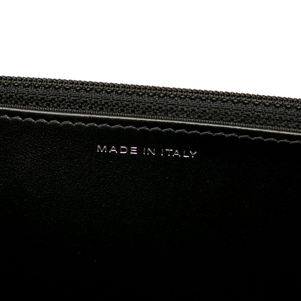 シャネル カメリア A82336 ブラック キャビアスキン ウォレットチェーン レディース CHANEL 【中古】