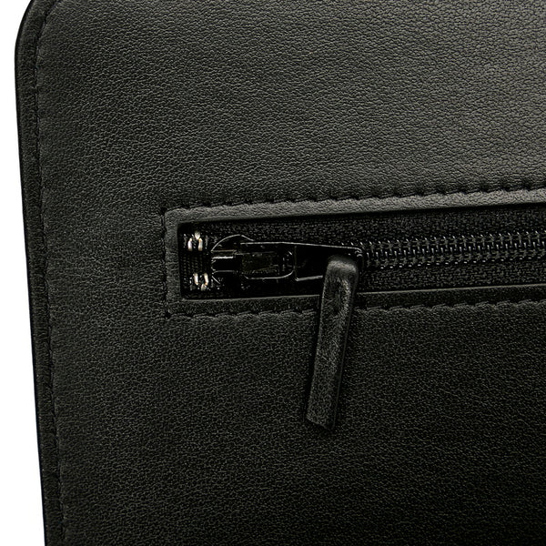 シャネル カメリア A82336 ブラック キャビアスキン ウォレットチェーン レディース CHANEL 【中古】