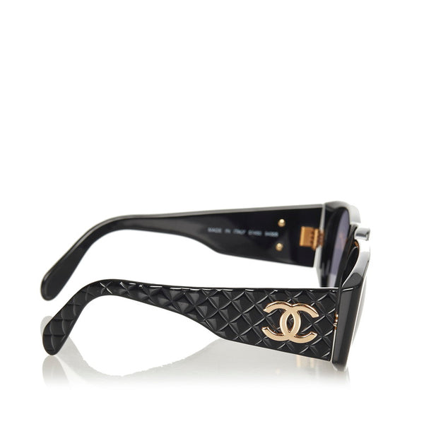 シャネル ココマーク マトラッセ 01450 94305 ブラック プラスチック サングラス レディース CHANEL 【中古】