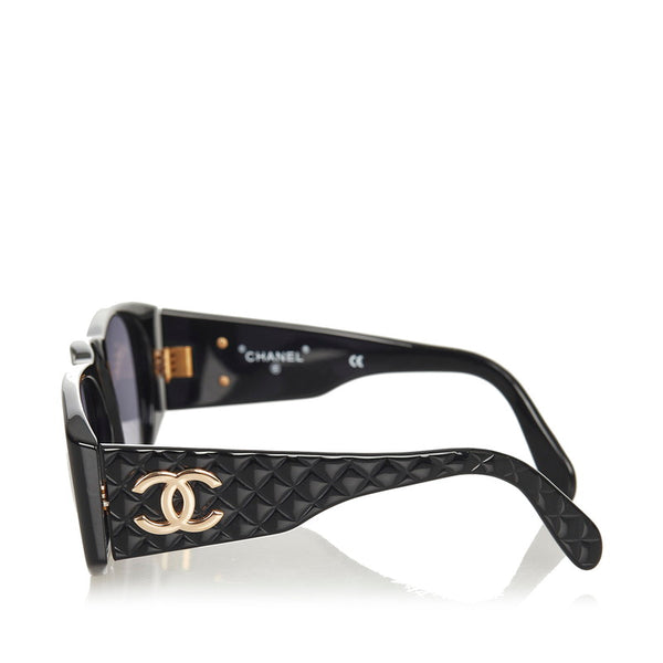 シャネル ココマーク マトラッセ 01450 94305 ブラック プラスチック サングラス レディース CHANEL 【中古】