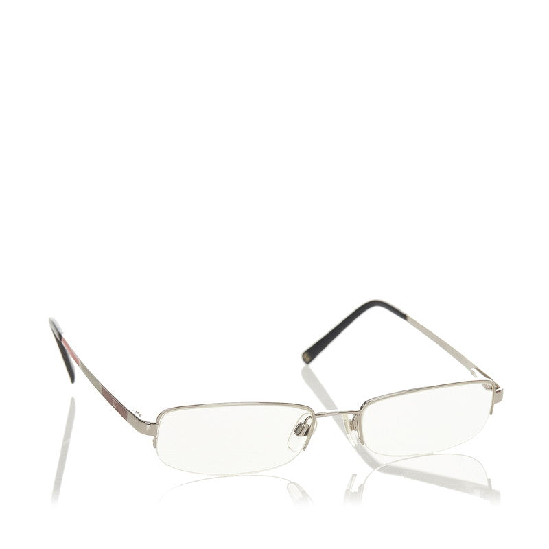 シャネル シルバー レッド ブラック メタル プラスチック メガネ レディース CHANEL 【中古】