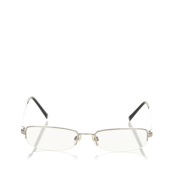 シャネル シルバー レッド ブラック メタル プラスチック メガネ レディース CHANEL 【中古】