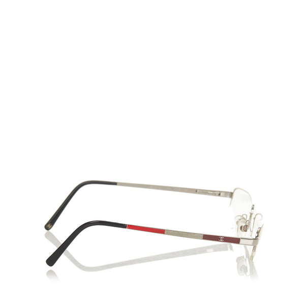 シャネル シルバー レッド ブラック メタル プラスチック メガネ レディース CHANEL 【中古】