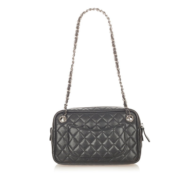 シャネル マトラッセ ブラック キャビアスキン ショルダーバッグ レディース CHANEL 【中古】