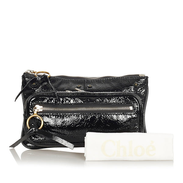 クロエ ブラック パテントレザー セカンドバッグ レディース Chloe 【中古】