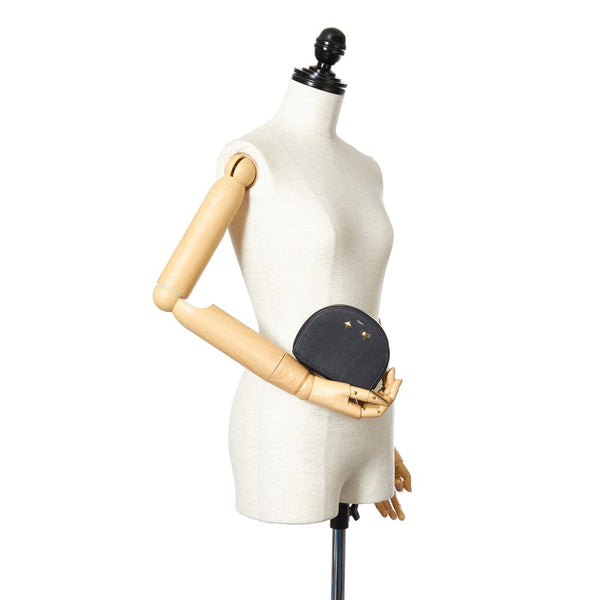 クロエ ドリュー ハート ダイヤ ブラック レザー ポーチ レディース Chloe 【中古】