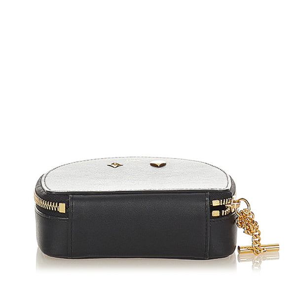 クロエ ドリュー ハート ダイヤ ブラック レザー ポーチ レディース Chloe 【中古】