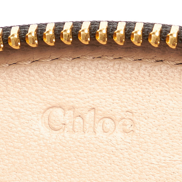 クロエ ドリュー ハート ダイヤ ブラック レザー ポーチ レディース Chloe 【中古】