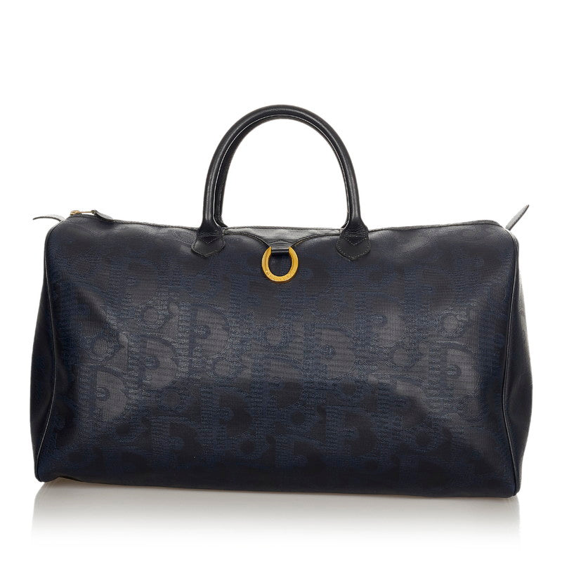 クリスチャンディオール トロッター ネイビー PVC レザー ボストンバッグ レディース Christian Dior 【中古】