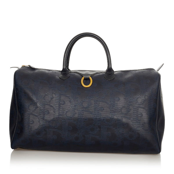 クリスチャンディオール トロッター ネイビー PVC レザー ボストンバッグ レディース Christian Dior 【中古】