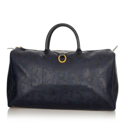 クリスチャンディオール トロッター ネイビー PVC レザー ボストンバッグ レディース Christian Dior 【中古】