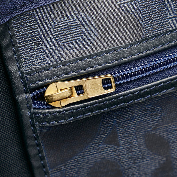 クリスチャンディオール トロッター ネイビー PVC レザー ボストンバッグ レディース Christian Dior 【中古】