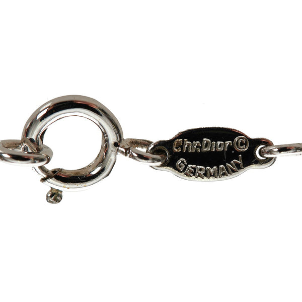 ディオール シルバー メタル フェイクパール ネックレス レディース Dior 【中古】