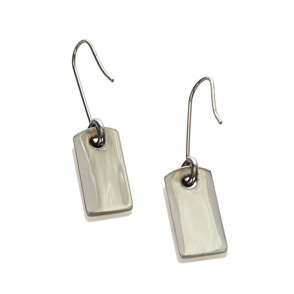 クリスチャンディオール シルバー メタル ロゴプレート ピアス レディース Christian Dior 【中古】