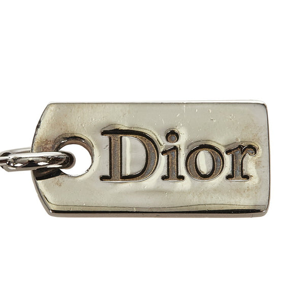クリスチャンディオール シルバー メタル ロゴプレート ピアス レディース Christian Dior 【中古】