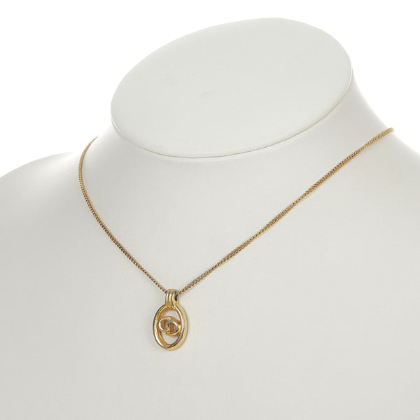 クリスチャンディオール ゴールド メッキ キュービック・ジルコニア リボンモチーフ・ ロゴモチーフ ネックレス２点 ブレス1点セット ネックレス レディース Christian Dior 【中古】