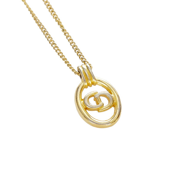 クリスチャンディオール ゴールド メッキ キュービック・ジルコニア リボンモチーフ・ ロゴモチーフ ネックレス２点 ブレス1点セット ネックレス レディース Christian Dior 【中古】