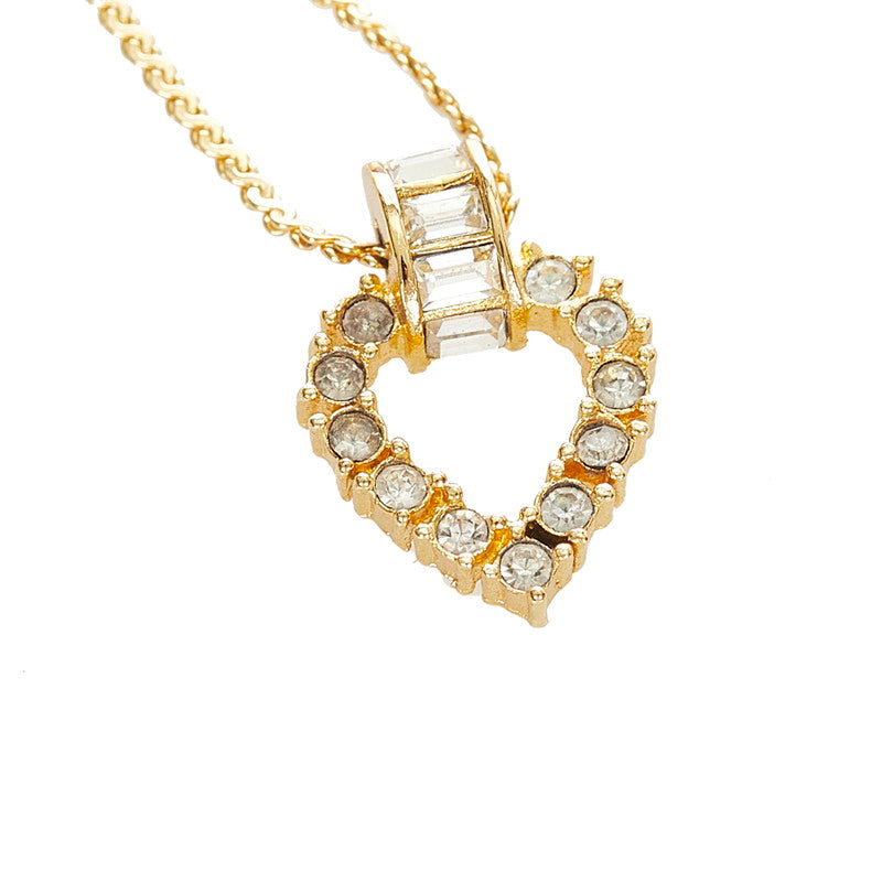 クリスチャンディオール ゴールド メッキ ラインストーン ネックレス レディース Christian Dior 【中古】