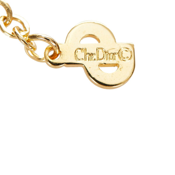 クリスチャンディオール ゴールド メッキ ラインストーン ネックレス レディース Christian Dior 【中古】