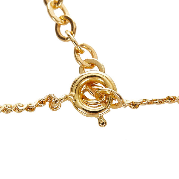 クリスチャンディオール ゴールド メッキ ラインストーン ネックレス レディース Christian Dior 【中古】