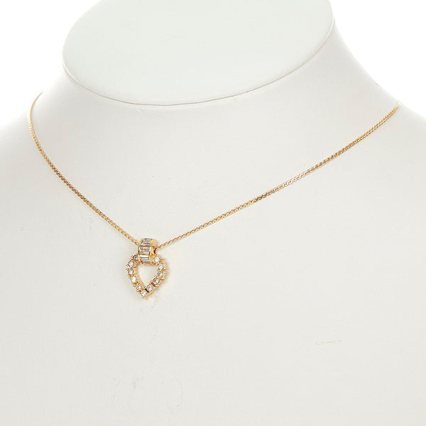 クリスチャンディオール ゴールド メッキ ラインストーン ネックレス レディース Christian Dior 【中古】