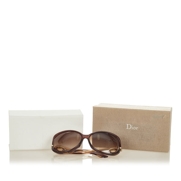 ディオール サングラス ダークブラウン プラスチック メッキ レディース Dior 【中古】