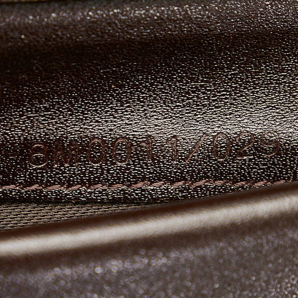 フェンディ ズッカ ブラウン ナイロン レザー 三つ折り財布 レディース FENDI 【中古】