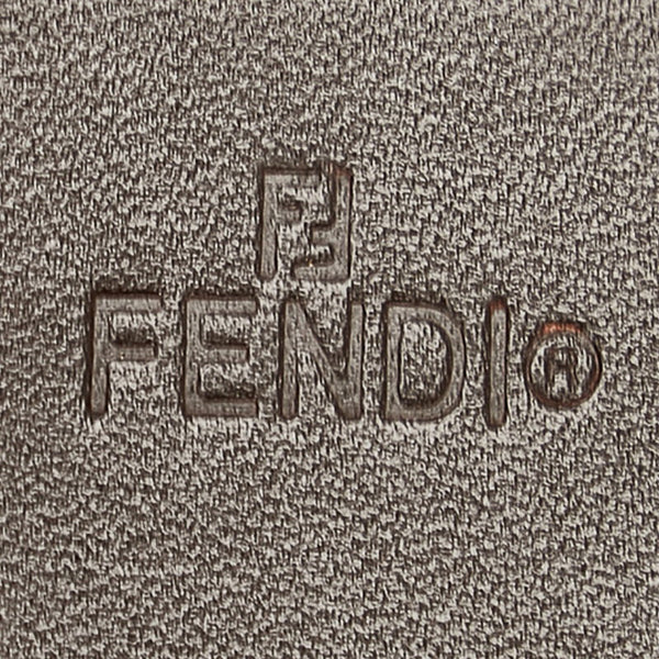 フェンディ ズッカ ブラウン ナイロン レザー 三つ折り財布 レディース FENDI 【中古】
