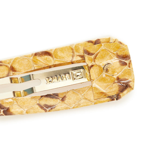 フェンディ イエロー レザー メッキ ヘアピン レディース FENDI 【中古】