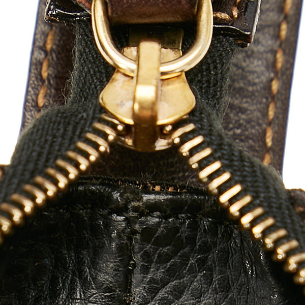 フェンディ ズッカ 263600 ブラウン ダークブラウン ナイロン レザー ポーチ レディース FENDI 【中古】