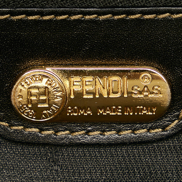 フェンディ ペカン FFロゴ 279  259980 068 カーキ ブラック PVC レザー ショルダーバッグ トートバッグ レディース FENDI 【中古】