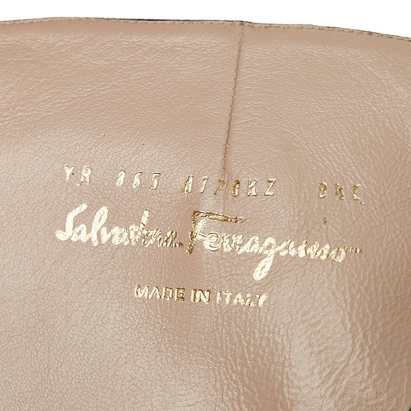 サルヴァトーレフェラガモ ブラック スウェード レザー ロングブーツ レディース Salvatore Ferragamo 【中古】