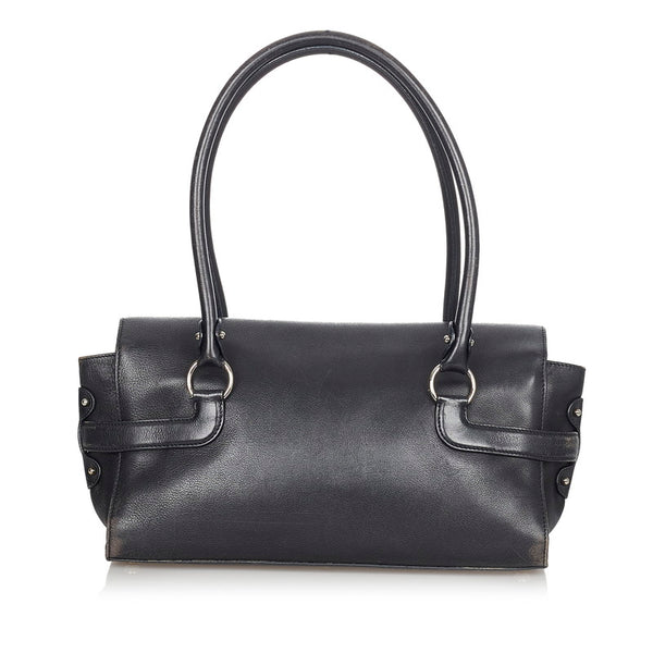 サルヴァトーレフェラガモ ガンチーニ AQ-21 4862 ブラック レザー ハンドバッグ レディース Salvatore Ferragamo 【中古】