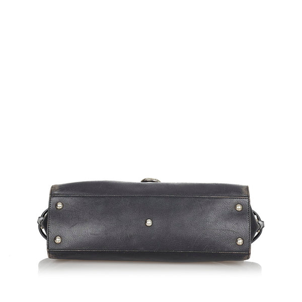 サルヴァトーレフェラガモ ガンチーニ AQ-21 4862 ブラック レザー ハンドバッグ レディース Salvatore Ferragamo 【中古】