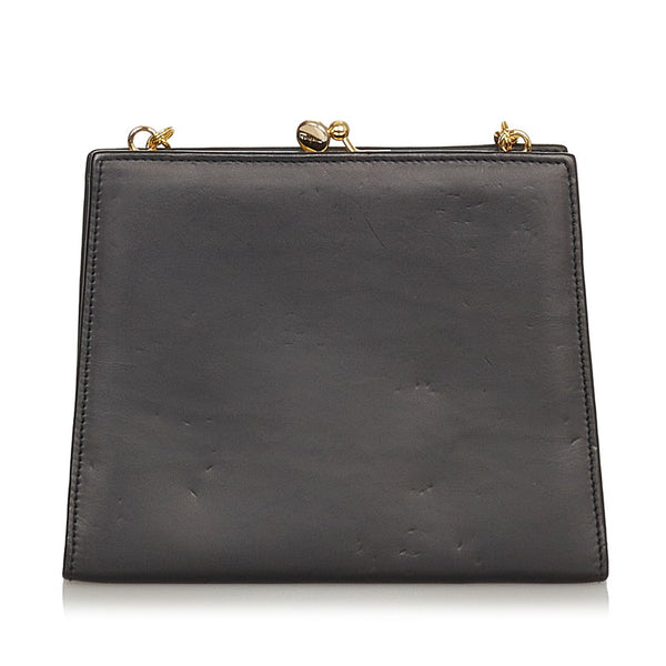 サルヴァトーレフェラガモ ヴァラリボン 223054 ブラック レザー チェーンショルダーバッグ レディース Salvatore Ferragamo 【中古】