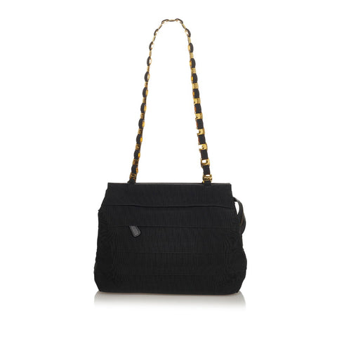 サルヴァトーレフェラガモ ヴァラ AU-21 5252 ブラック キャンバス レザー チェーン ショルダーバッグ レディース Salvatore Ferragamo 【中古】